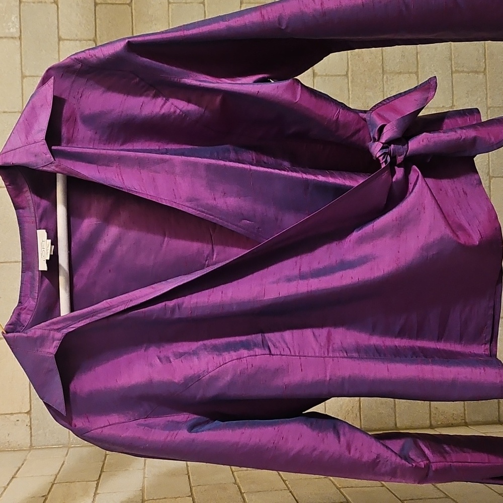 Iridescent Silk Ann Taylor Wraparound Blouse